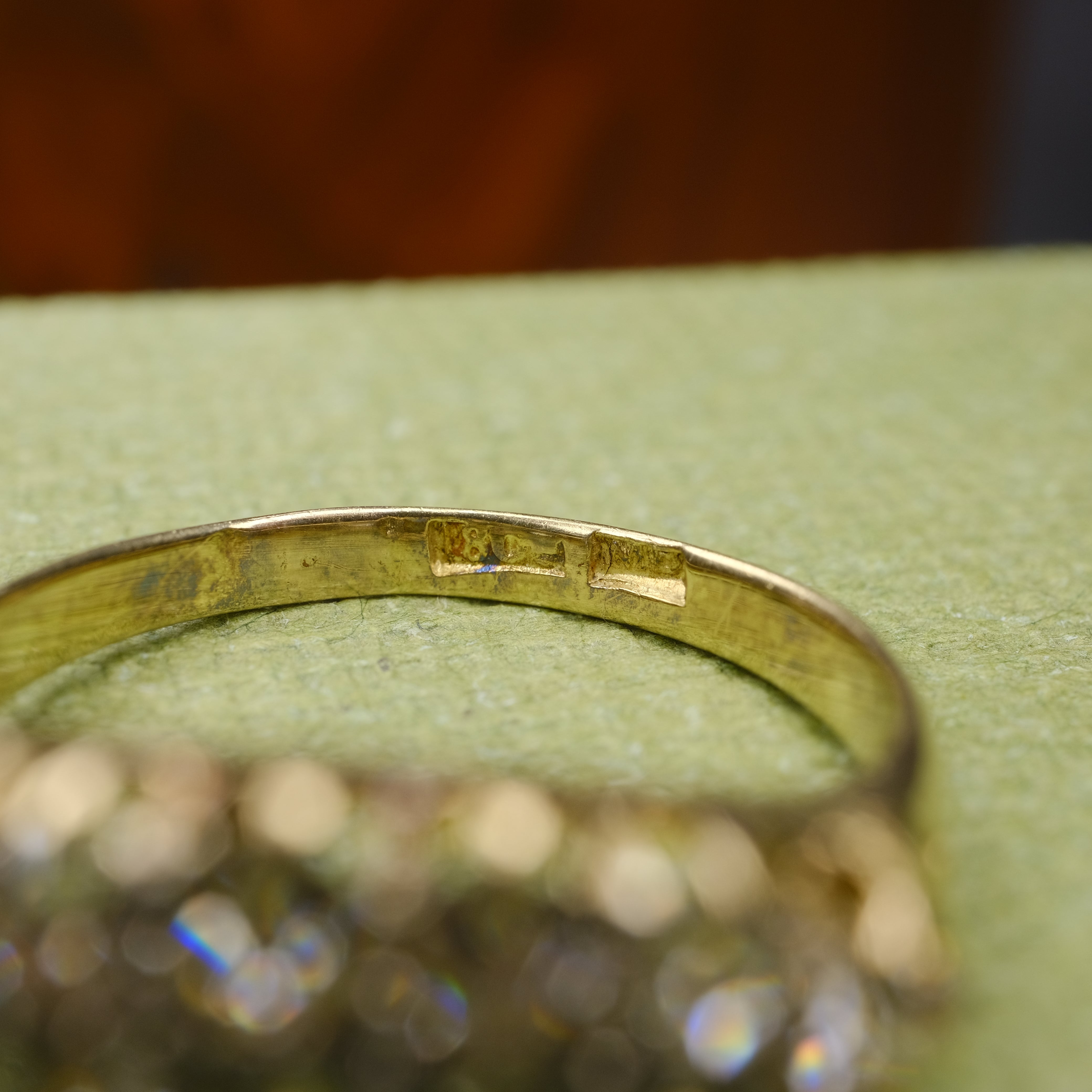 Victorian, Antique, 2 Row Old Cut Diamond, 18ct Gold Ring