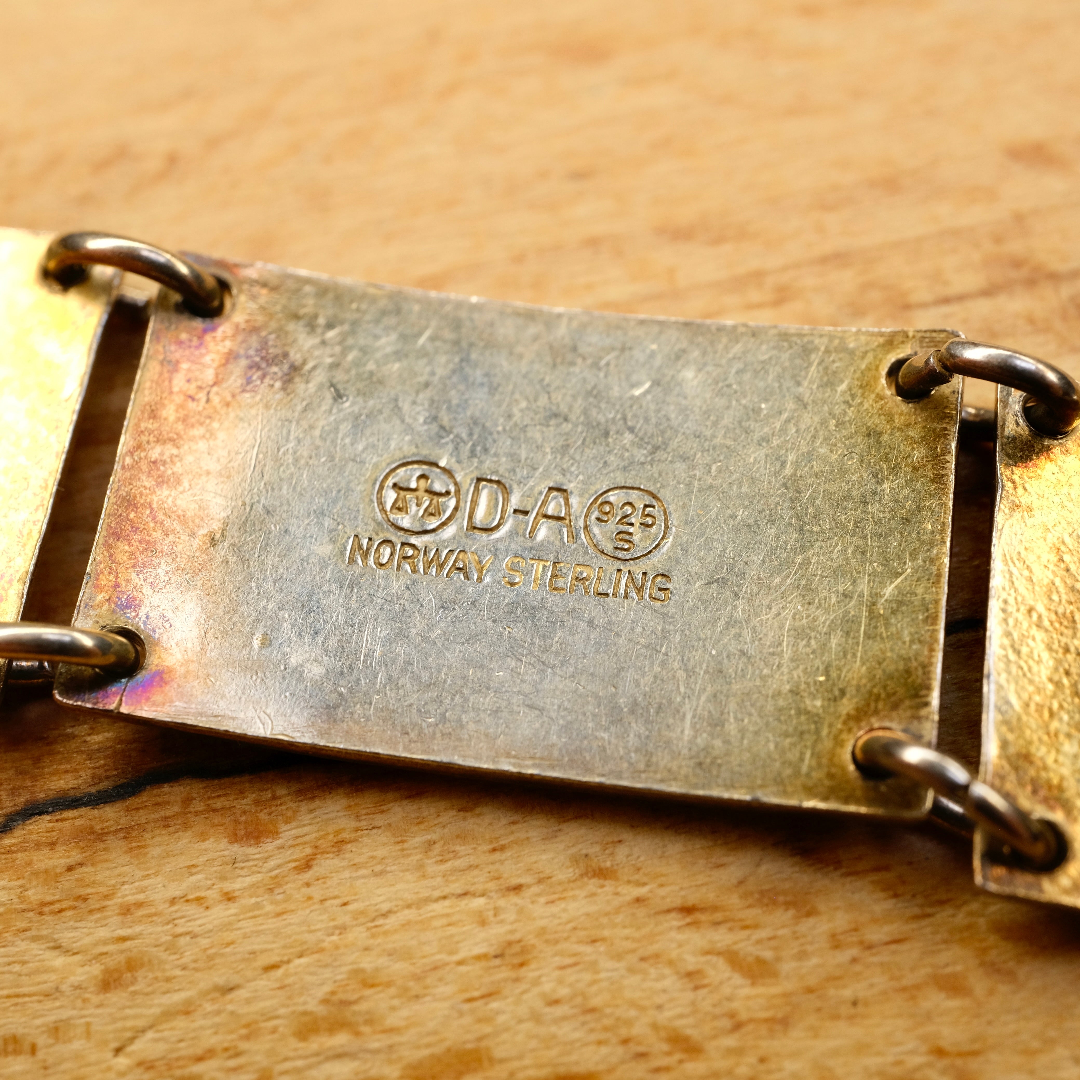 Vintage, Mid 20th Century David Anderson, Sterling Silver, Blue & White Enamel Bracelet