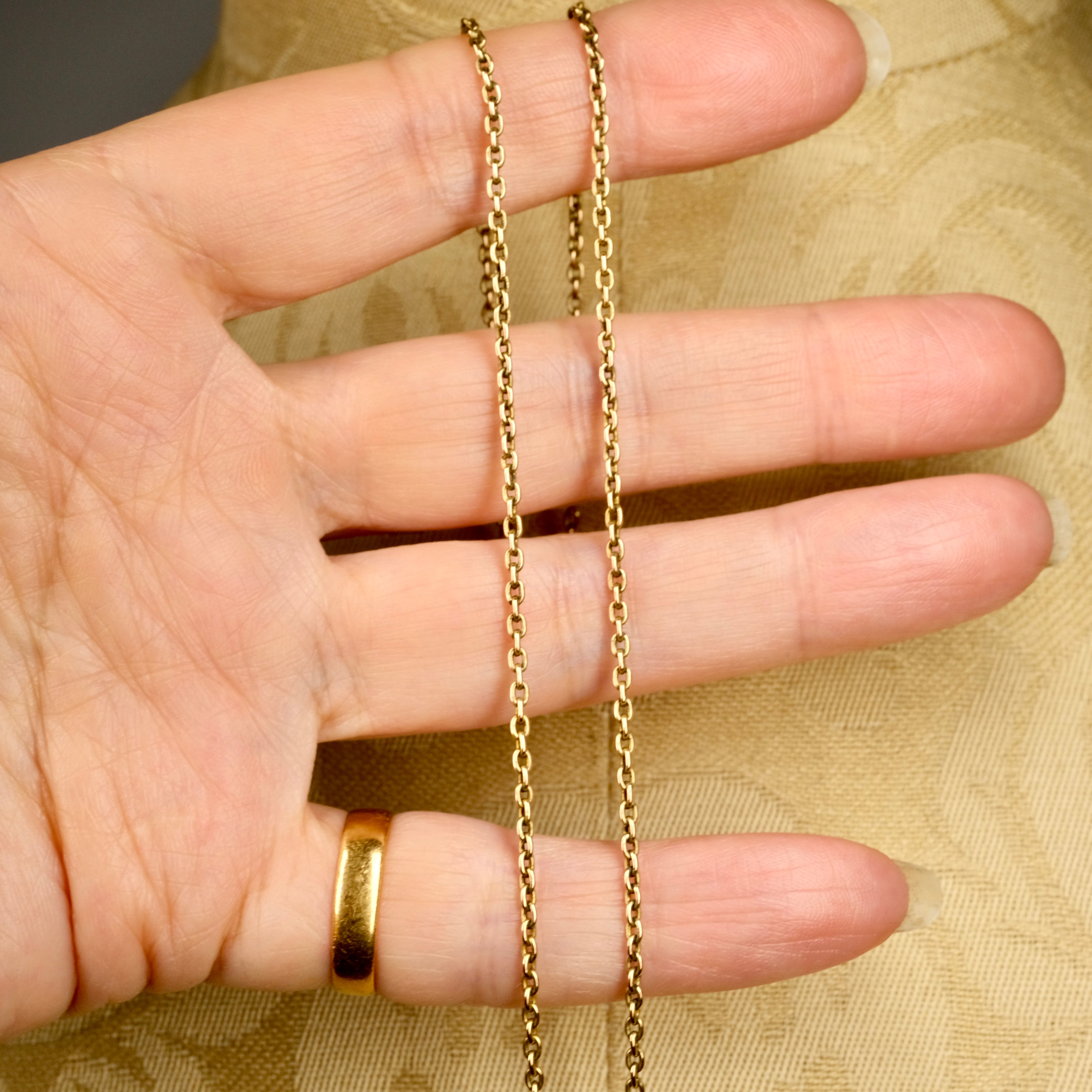 Antique, 9ct Gold, Fine Belcher Link Chain