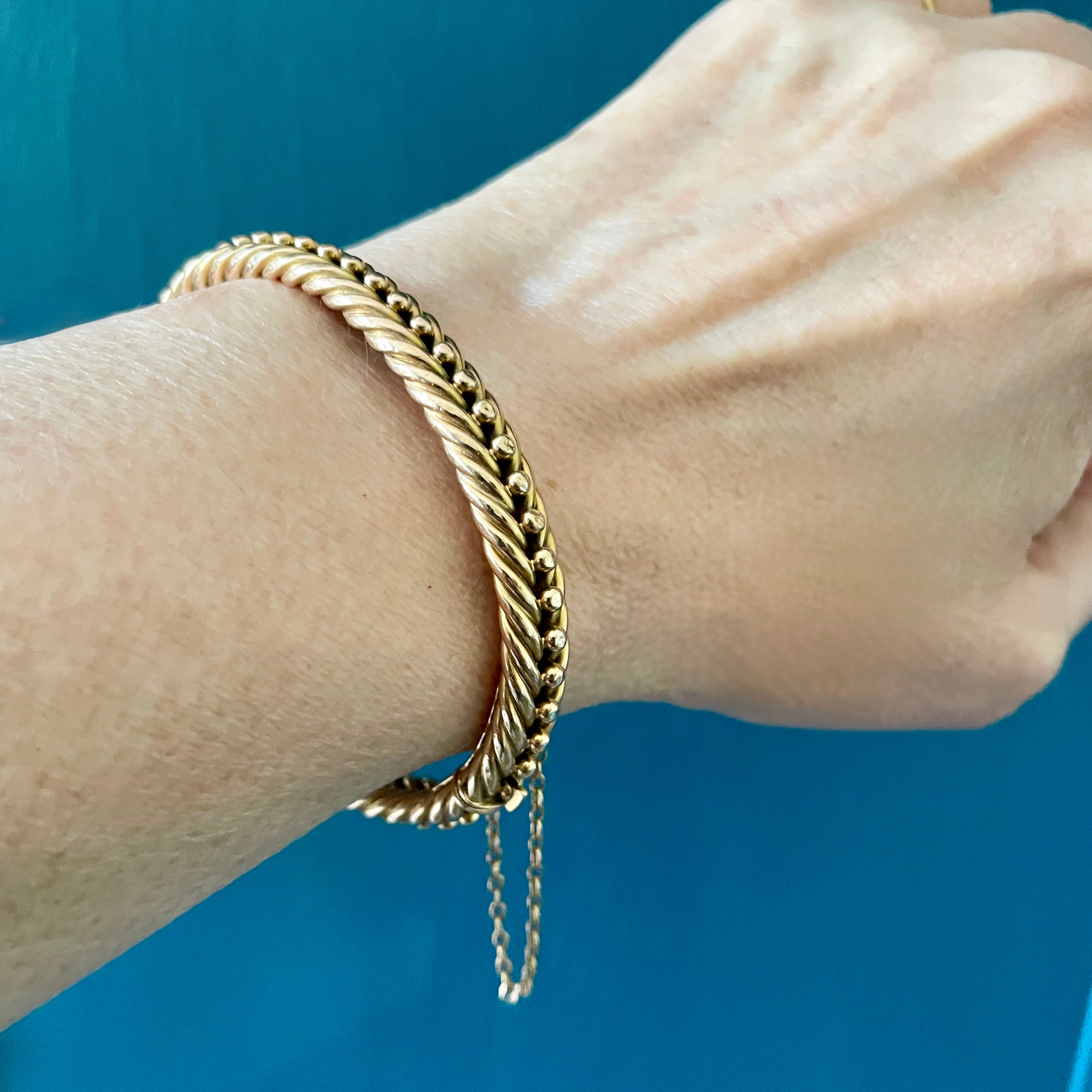 Victorian 15ct Gold, Braided Hinged Bangle, Bracelet, 22.5 grams