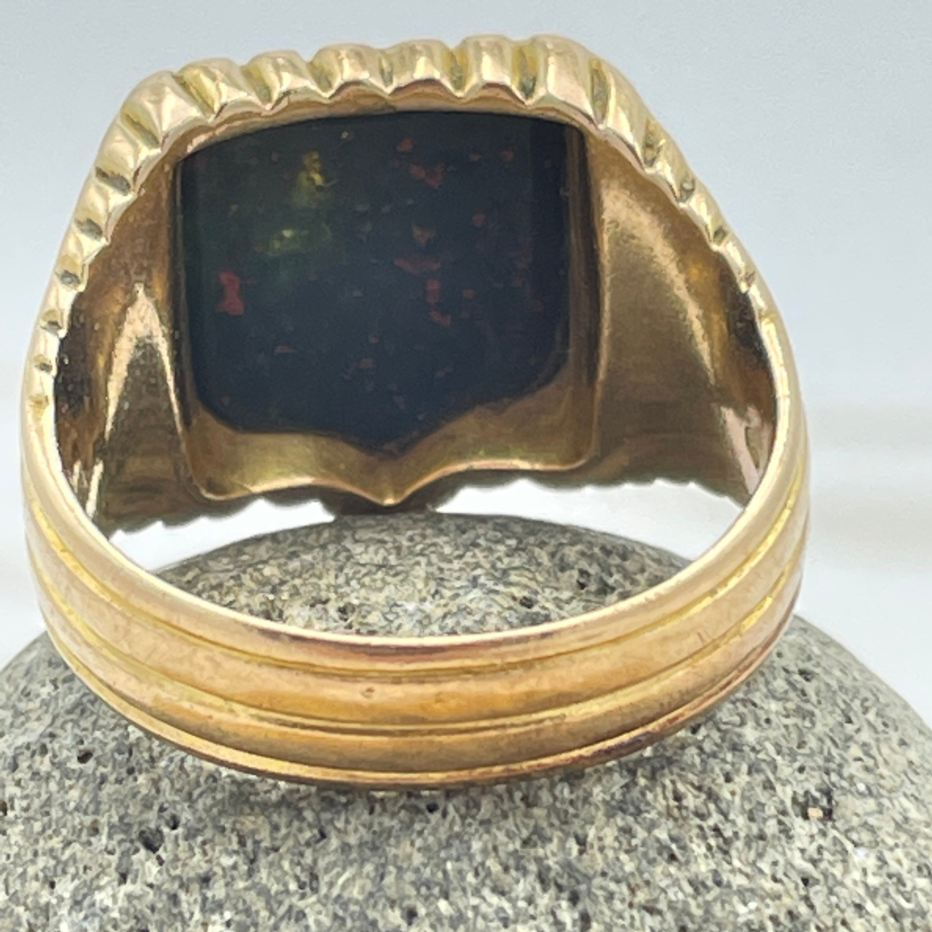 Mens bloodstone signet ring sale