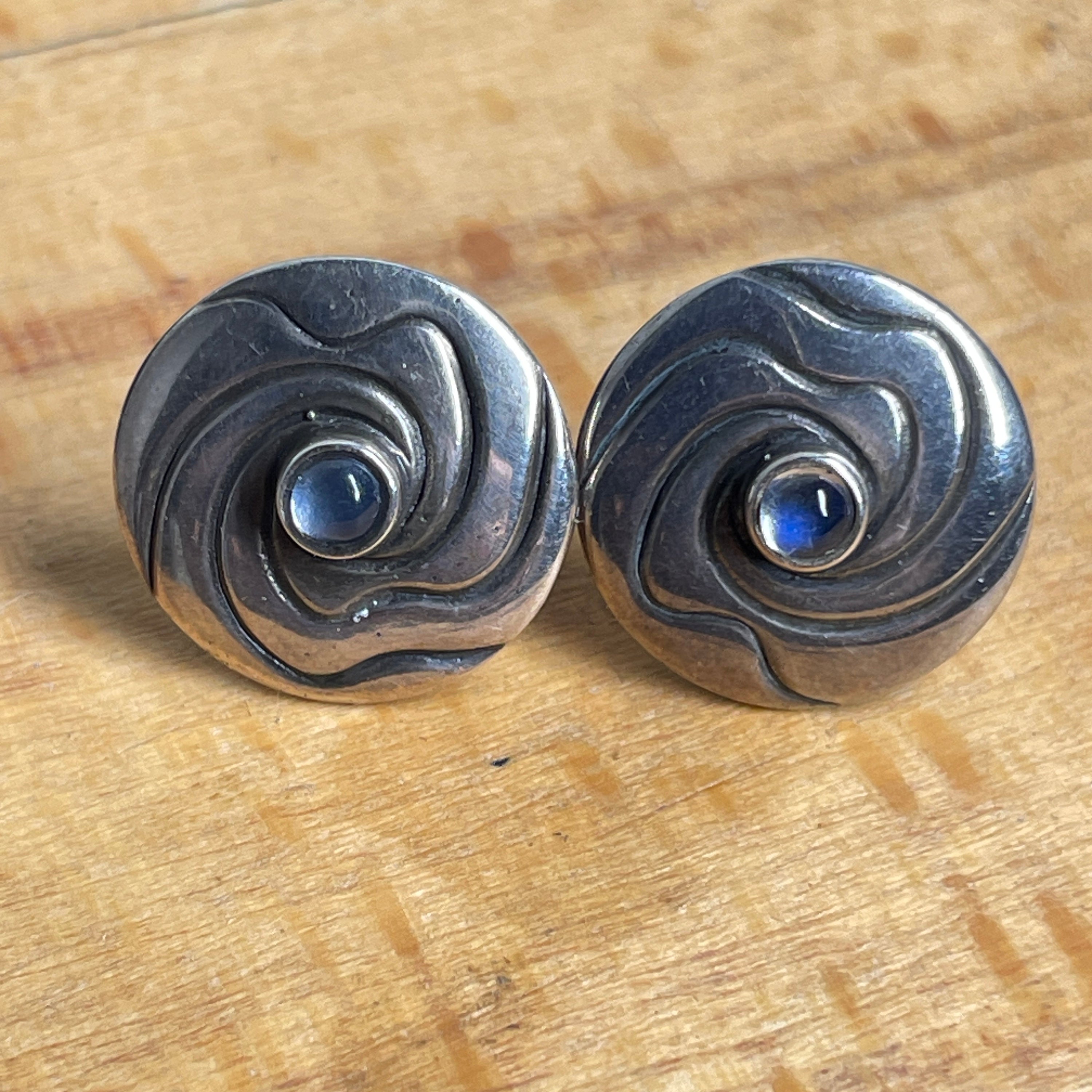 Vintage Georg Jensen Sterling Silver Moonstone stud earrings 403A