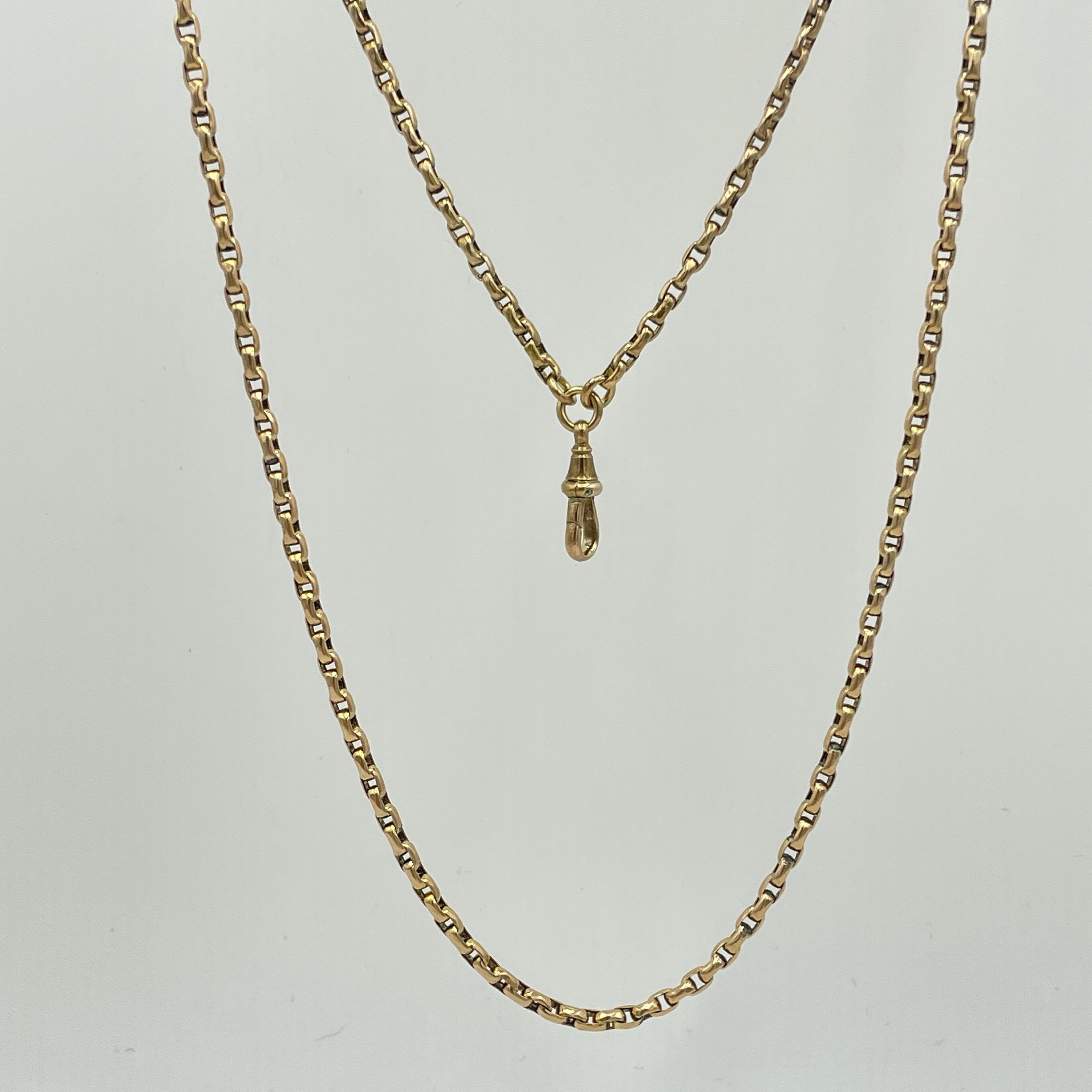 Victorian 9ct gold longuard chain muff chain necklace