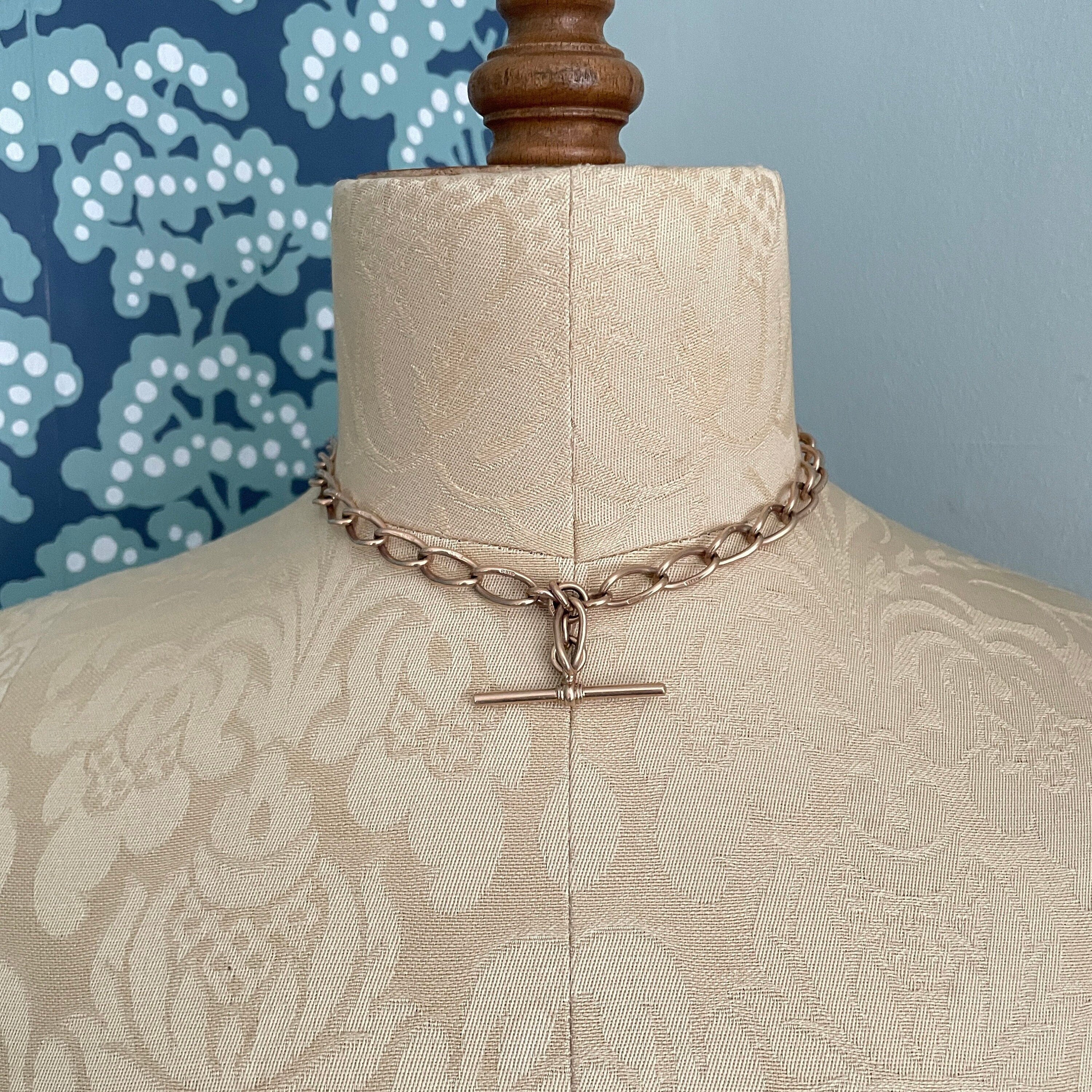 Antique Rolled Gold Double Albert Watch Chain Necklace – Boylerpf