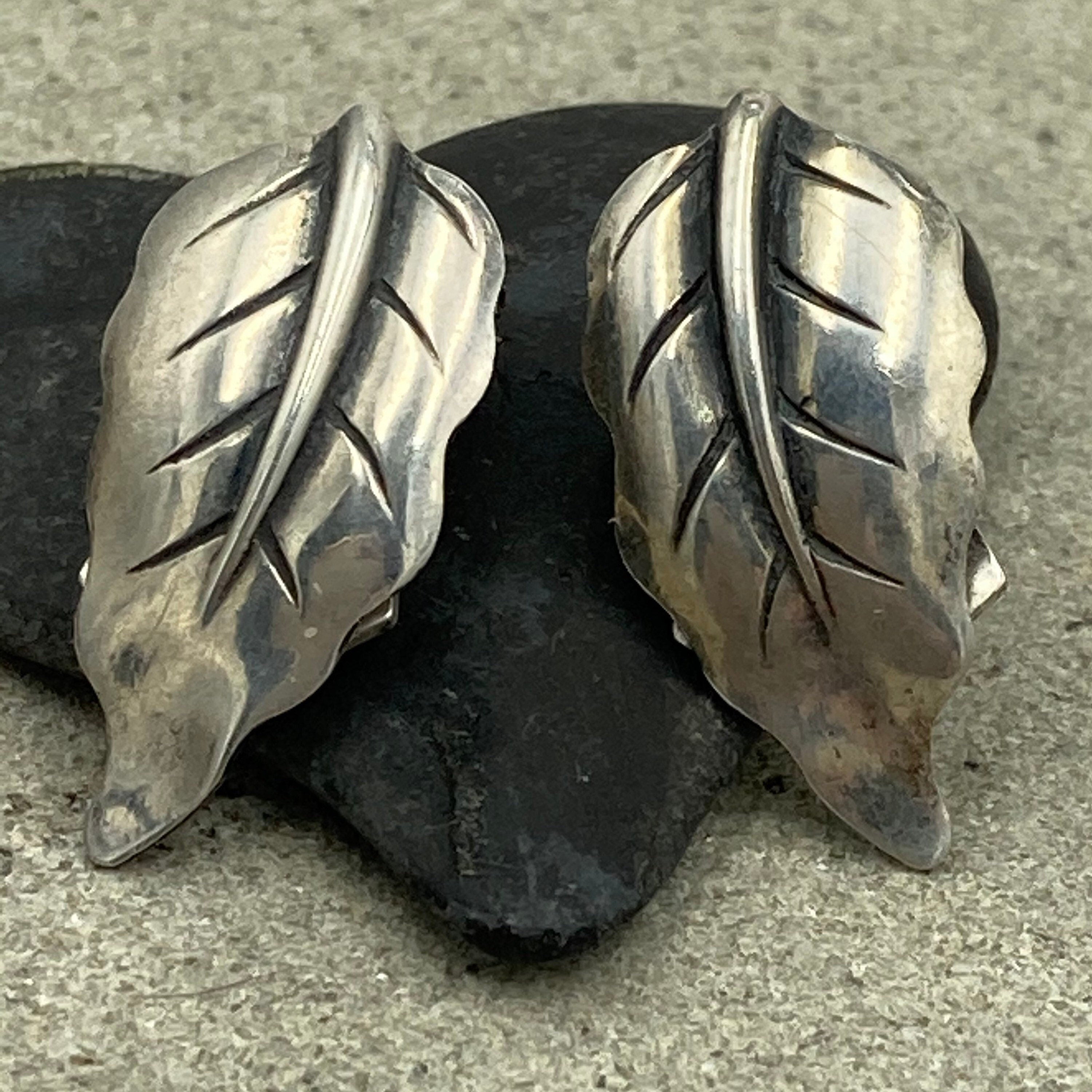 Vintage 1950s ne from- niels erik from of denmark sterling clip on earrings mid century scandinavian silver