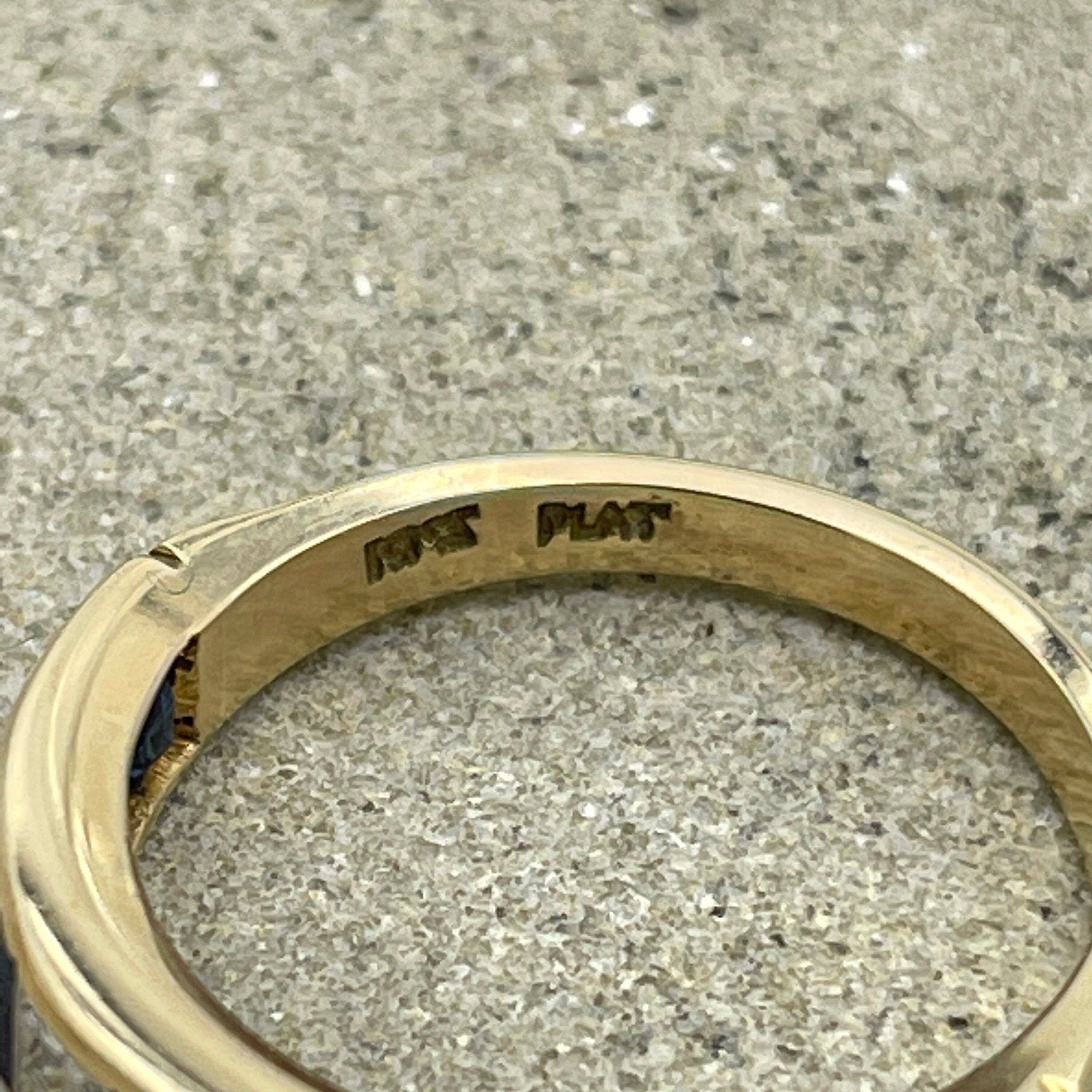 Vintage 18ct gold diamond & sapphire  half eternity ring, mid century, 1950s